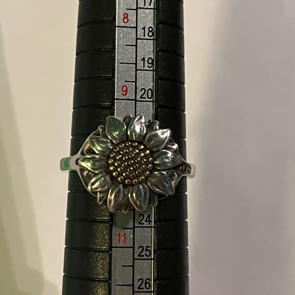 James Avery wild sunflower ring in silver and bronze - Picture 9 of 10